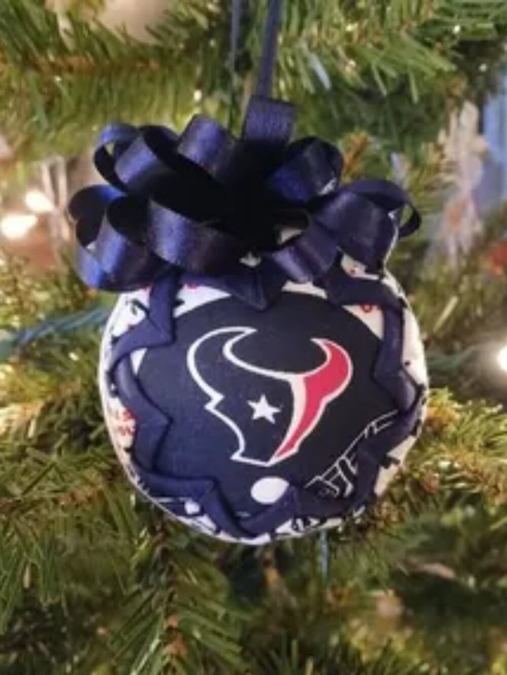 Houston Texans Themed Handcrafted Fabric Ornament